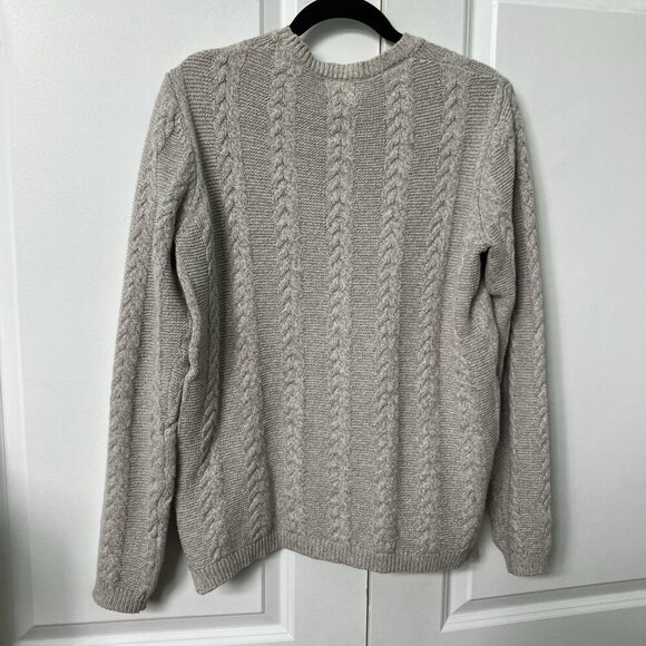 Frank & Oak Sweater Mens M Oatmeal Cotton Blend Long Sleeve Crewneck Neutral - Picture 4 of 6